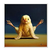 Stupell Industries Yoga Chicks Firefly Pose Funny Farm Animal Painting, Design by Lucia Heffernan Wall Plaque, 12 x 12, Yellow