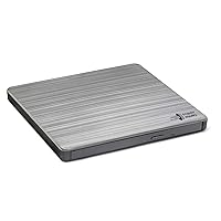 LG GP60 External DVD Drive, Slim Portable DVD Burner/Writer/Player for Laptop, Windows and Mac OS Compatible, USB 2.0, 8X Read/Write Speed - Silver
