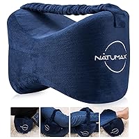 Knee Pillow for Side Sleepers - Relief from Sciatica Pain, Back/Leg Pain, Pregnancy, Hip and Joint Pain Memory Foam Leg Pillow + Free Sleep Mask and Ear Plugs