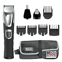 Wahl USA Rechargeable Lithium Ion All in One Beard Trimmer for Men with Detail and Ear & Nose Hair Trimmer Attachment – Model 9854-600B