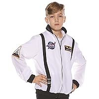 Underwraps Kid's Children's Astronaut Costume Jacket - White Childrens Costume, White, Small