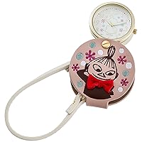 Fieldwork MOM008-5 Women's Pocket Watch, Moomin Bag Charm, Watch with Little My Loupe, safety pink
