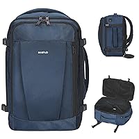 ECOHUB Travel Backpack 18x14x8 Spirit Airlines Personal Item Bag Carry On Backpack 13 Pockets Large Work Casual Daypack for men Airline Approved Waterproof Gym Backpack with Charging Port, Blue