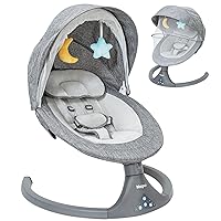 Baby Swing for Infants to Toddler,Electric Portable Baby Swing and Bouncer,Bluetooth Infant Swing for Newborn with Remote Control,10 Music,5 Speed,3 Seat Position,Baby Rocker for Baby 0-9 Month