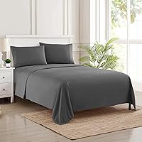 Queen Size Bed Sheets - Breathable Luxury Sheets with Full Elastic & Secure Corner Straps Built In - 1800 Supreme Collection Extra Soft Deep Pocket Bedding Set, Sheet Set, Queen, Gray