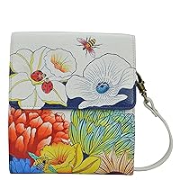 Anna by Anuschka Women’s Hand-Painted Genuine Leather Flap Organizer - Floral Melody