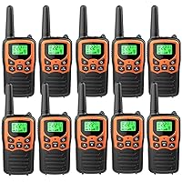 Walkie Talkies, MOICO Long Range Walkie Talkies for Adults with 22 FRS Channels, Family Walkie Talkie with LED Flashlight VOX LCD Display for Hiking Camping Trip (Orange 10 Pack)