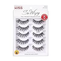 So Wispy, False Eyelashes, Style #11', 12 mm, Includes 5 Pairs Of Lashes, Contact Lens Friendly, Easy to Apply, Reusable Strip Lashes, Glue On, Mulitpack