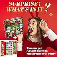 Makeup Advent Calendar 2023 and 18 Colors Green Multichrome Eyeshadow Palette, 12 Days Christmas Makeup Beauty Box for Teenager and Girls, Cosmetics Starter Set Mystery Box Cruelty Free, Grinch Makeup