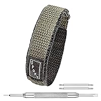 ALPINE Sporty Padded Nylon Fabric Adjustable Strap Watch Band - Waterproof & Quick Dry Nylon Replacement Watch Bands for Women & Men - Compatible with Regular & Smart Watch bands(16mm, 20mm & 22mm)