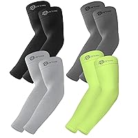 6 Pairs UV Sun Protection Arm Sleeves, UPF 50 Sports Cooling Arm Compression Sleeves for Men Women Teenager