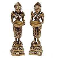 Deep Laxmi Set Made of Metal,Brass Statue,Valuable Collectible, Handcrafted Home Decorative 3D Moving