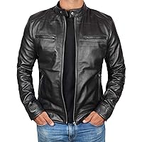 Blingsoul Leather Jackets For Men - Real Lambskin Black and Brown Motorcycle Mens Leather Jacket