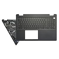 Laptop Replacement Keyboard Compatible for Dell Latitude 3520 E3520 0DJP76 460.0NG07.0032 DJP76 US Layout Black with Palmrest Upper Cover Case Shell (Backlit)