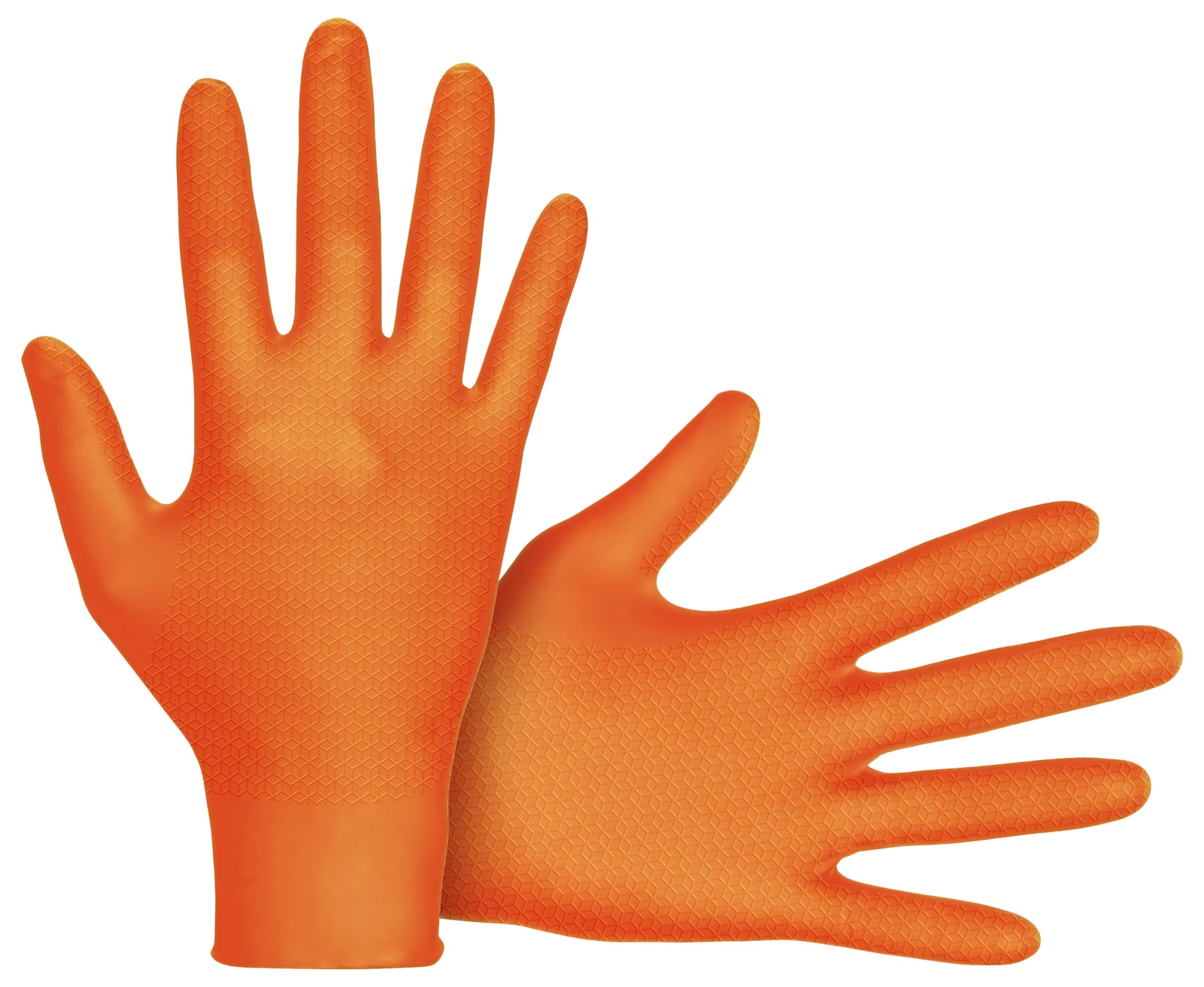 Astro-Grip Powder-Free Exam Grade Nitrile Disposable Gloves. Size X-Large, Orange, 7 mil Thickness. Chemical and Puncture Resistant. Single-Use. Pack of 100. (66474)