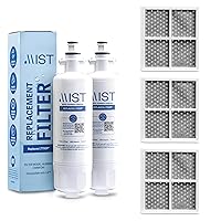 Mist Fresh LT120F Refrigerator Air Filter Replacement and ADQ36006101 Water Filter Replacement for LG, ADQ36006102, Kenmore Elite 9690, 46-9690, 469690, RFC 1200A, FML-3, (2 & 3 Pack bundle)