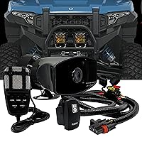 Alarm Horn Siren PA Speaker Mic System with Pulse Power Busbar Plug Wire Harness Kit Compatible with Polaris RZR Turbo Pro Crew Ranger XP Xpedition ADV 2018-2024
