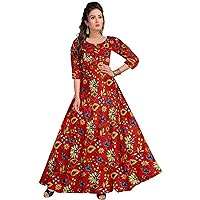 Jessica-Stuff Women Rayon Blend Stitched Anarkali Gown Wedding Dress (1223)