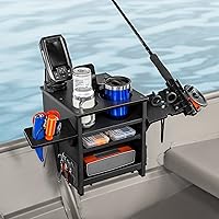 Jon Boat Rod Holder and Storage Organizer - John Boat Accessories for Fishing - Fits Gunnels Up to 2.5