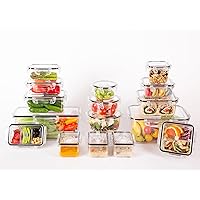 Airtight Food Storage Containers Set | 16pack Set (16 Containers + 16 Lids) BPA-Free Vegetable Organizer Boxes | Microwave & Freezer Safe Food Containers with Lids | Leak-Proof Lids