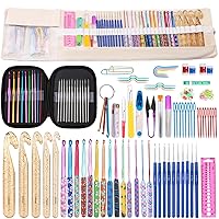 Zlulary Crochet Hooks Sets, Ergonomic Crochet Hooks Kits with Storage Bag and Crochet Needle Accessories, DIY Crochet Needles Kit for Beginners and Experienced Crochet Hook Lovers