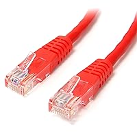 StarTech.com Cat5e Ethernet Cable - 6 ft - Red - Patch Cable - Molded Cat5e Cable - Short Network Cable - Ethernet Cord - Cat 5e Cable - 6ft (M45PATCH6RD)