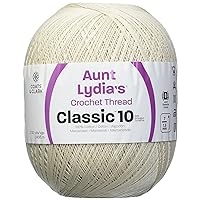 Aunt Lydia Crochet Cotton Jumbo Yarn Thread, 1 Pack, Natural