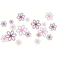2-Color Pink Daisy Wall Stickers 16 Vinyl Decals for Home Decor