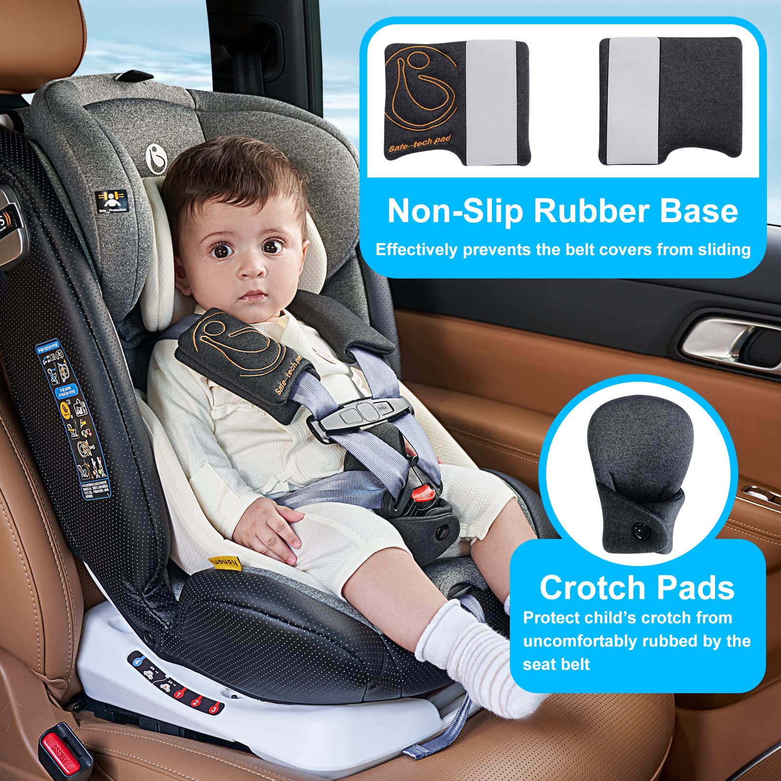 Innokids Head and Body Support Pillow and Car Seat Strap Cover Set