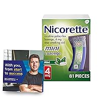 Nicorette 4 mg Mini Nicotine Lozenges to Help Quit Smoking with Behavioral Support Program - Mint Flavored Stop Smoking Aid, 81 Count