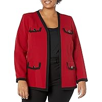 Kasper Women's Combo Framed Open Cardigan