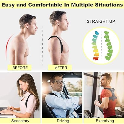 Posture Corrector for Women Men, Back Brace, Comfortable Posture Trainer for Spinal Alignment and Posture Support, Adjustable Back Straightener
