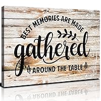 Large Gather Signs for Home Decor Kitchen Wall Art Rustic Gather Sign Dining Room Pictures Farmhouse Canvas Prints Inspirational Saying Quotes Sign Poster Wood Grain Gallery Artwork Decorations 24x36
