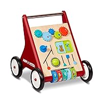 Radio Flyer Classic Push & Play, Toddler Walker with Activity Play, Ages 1-4, Red Walker Toy