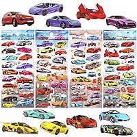 Race Car Puffy Stickers for Kids Toddler Boys - Reusable Car Stickers for Children.