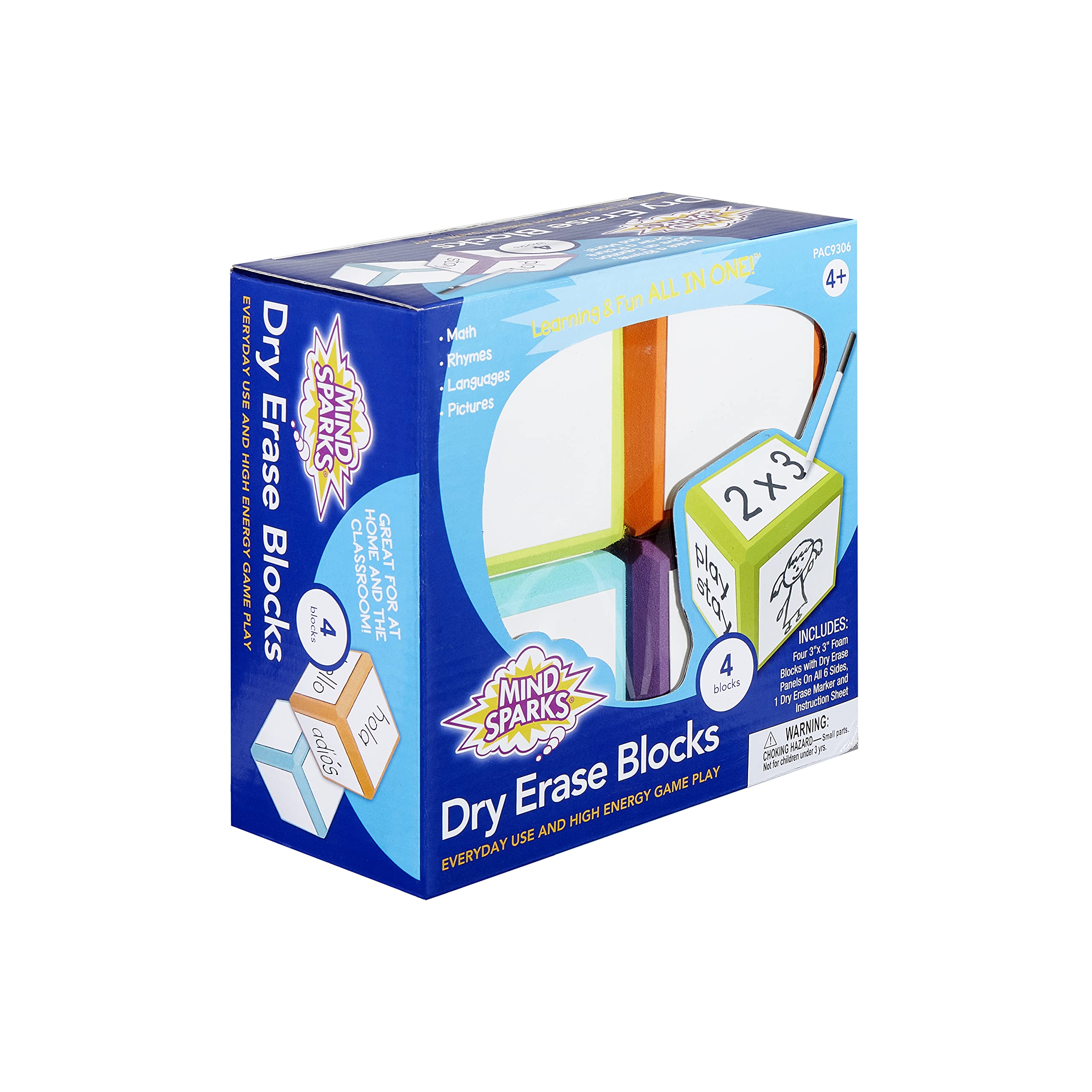 Mind Sparks Dry Erase Blocks, Colors May Vary, 3