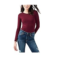 AEROPOSTALE Womens Long Sleeve Pullover Blouse, Red, Medium