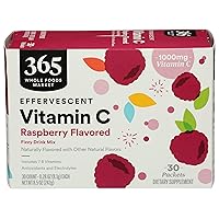 365 by Whole Foods Market, Vitamin C Effervescent Drink Mix Raspberry, 0.28 Ounce each, 30 Count (Pack of 1)