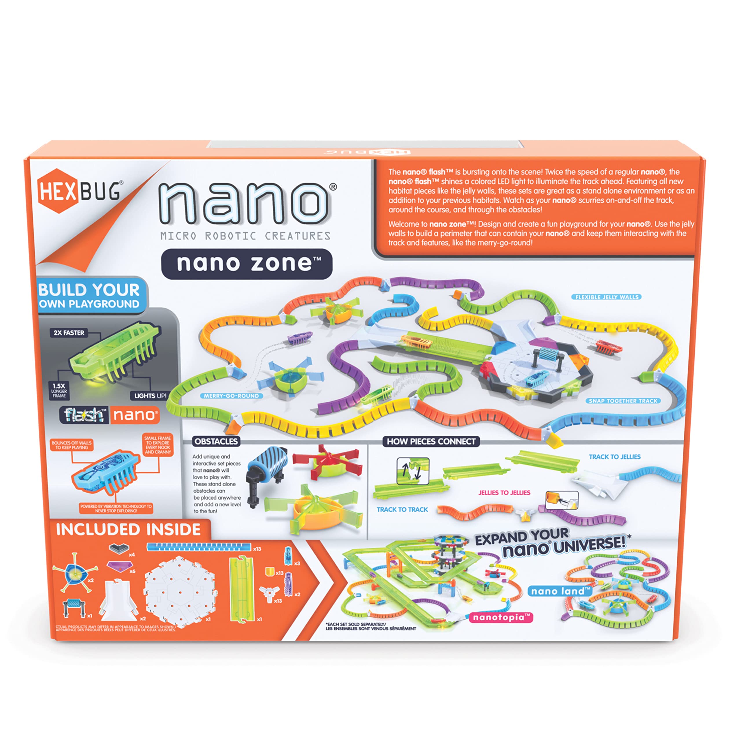 HEXBUG Nano Zone, Sensory Toys for Kids & Cats with Over 60 Pieces & 5 Nano Bugs, STEM Kits & Mini Robot Toy for Kids Ages 3 & Up, Batteries Included