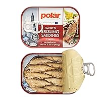 MW Polar Smoked Brisling Sardines in Canola Oil, 3.52 oz Can, Wild Caught (Pack of 12)