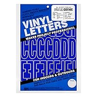 Graphic Products Permanent Adhesive Vinyl Letters and Numbers, 3-Inch, Blue, 160/pkg