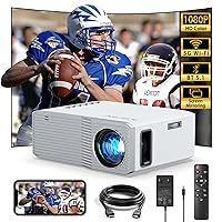 Mini Projector, 4K Supported Portable Projector, Movie Projector for Outdoor Home Theater, 5G Wifi Screen Mirroring for Smartphone, BT 5.1, Compatible with Tablet TV Box PS5 Roku etc