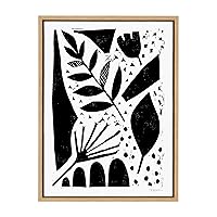 Kate and Laurel Sylvie Nature in the Abstract Framed Canvas Wall Art by Statement Goods, 18x24 Natural, Sophisticated Abstract Art for Wall