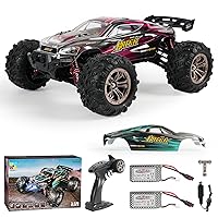 RC Cars 1:16 Scale All Terrain 4x4 Remote Control Car for Adults & Kids,40+ KM/H Waterproof Off-Road RC Trucks,High Speed Electronic 2.4Ghz Radio Controller,2 Batteries,2 Car Bodies (red)