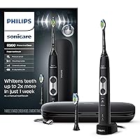 ProtectiveClean 6500 Rechargeable Electric Power Toothbrush with Charging Travel Case and Extra Brush Head, Black, HX6462/08
