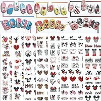 Valentines Day Nail Art Stickers 3D Self-Adhesive Nail Decals Romantic Valentines Nail Supplies Cute Cartoon Nail Stickers Love Heart Mouse Nail Design for Women Girls DIY Manicure 8 Sheets