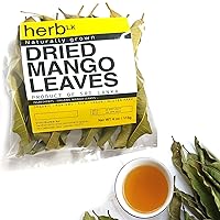 HerbLk Premium Dried Mango Leaves Whole Leaf (200+ Leaves / 4 Oz), Hoja De Mango Entera, No Additives, No Caffeine, Vegan, Non–GMO, 100% Natural Delicious from Sri Lanka (10 days Shipping)