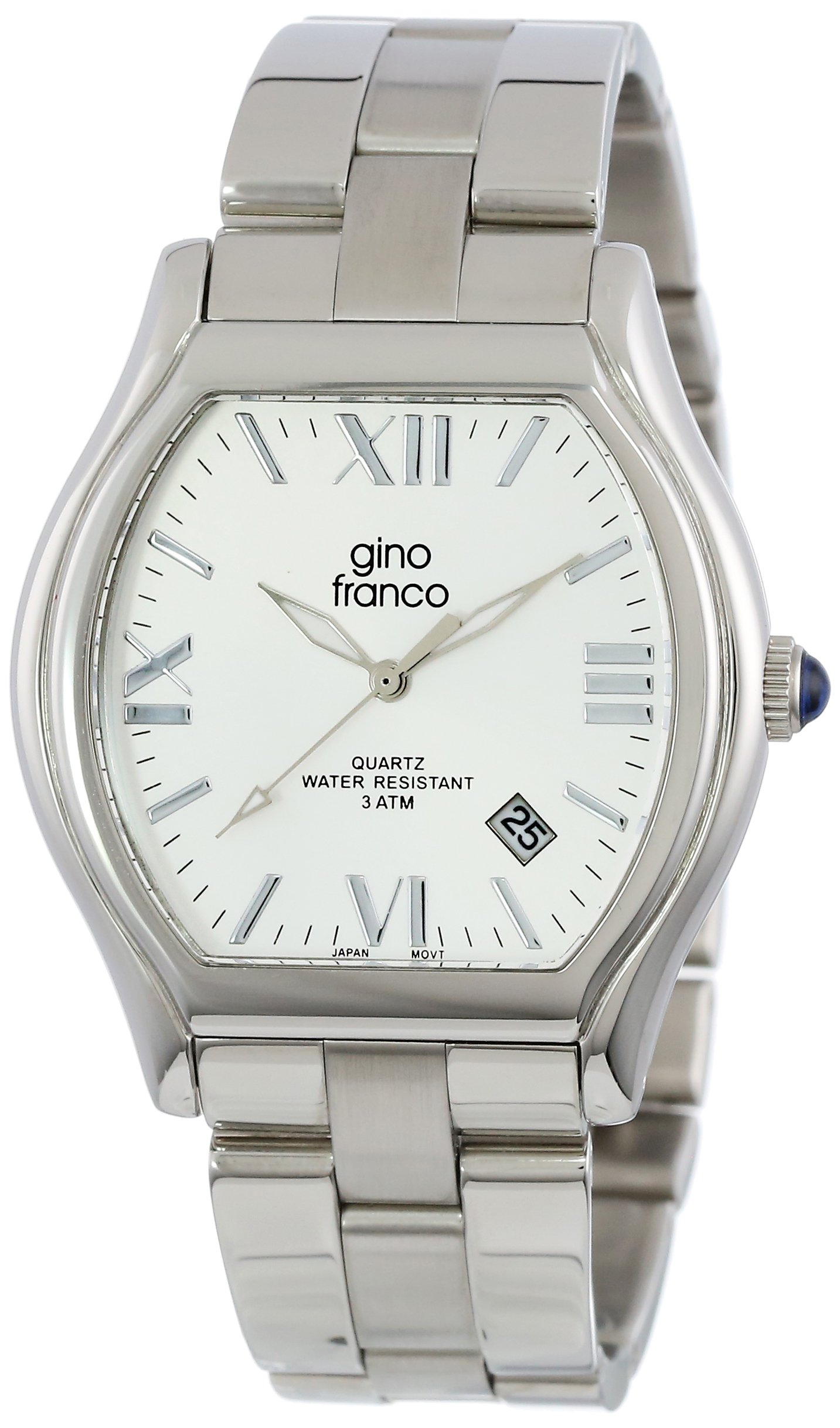 Gino Franco Men Cushion Shaped Stainless Steel Watch with Bracelet