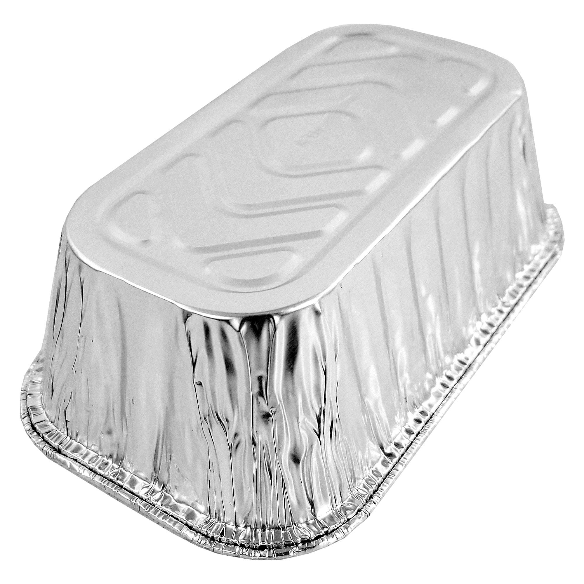 Pactogo Disposable 1 lb. Aluminum Foil Mini Loaf Pans with Clear Low Dome Lids (Pack of 40 Sets)