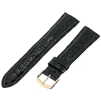 Hadley-Roma Men's 22mm Leather Watch Strap, Color:Black (Model: MS2001RA-220)